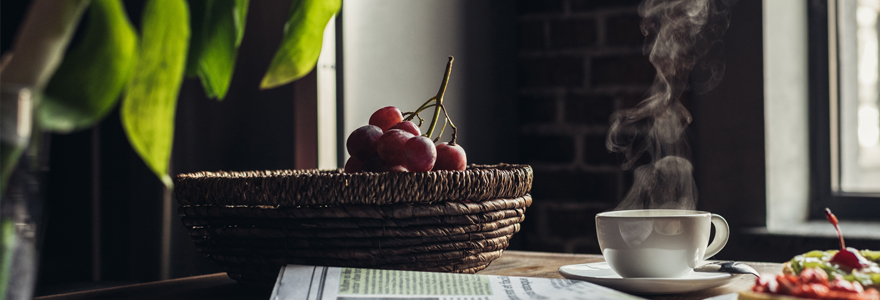 Corbeilles de fruits au bureau